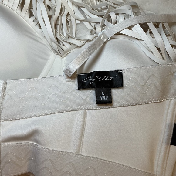 White Fringe Women's bralette - Picture 3 of 4